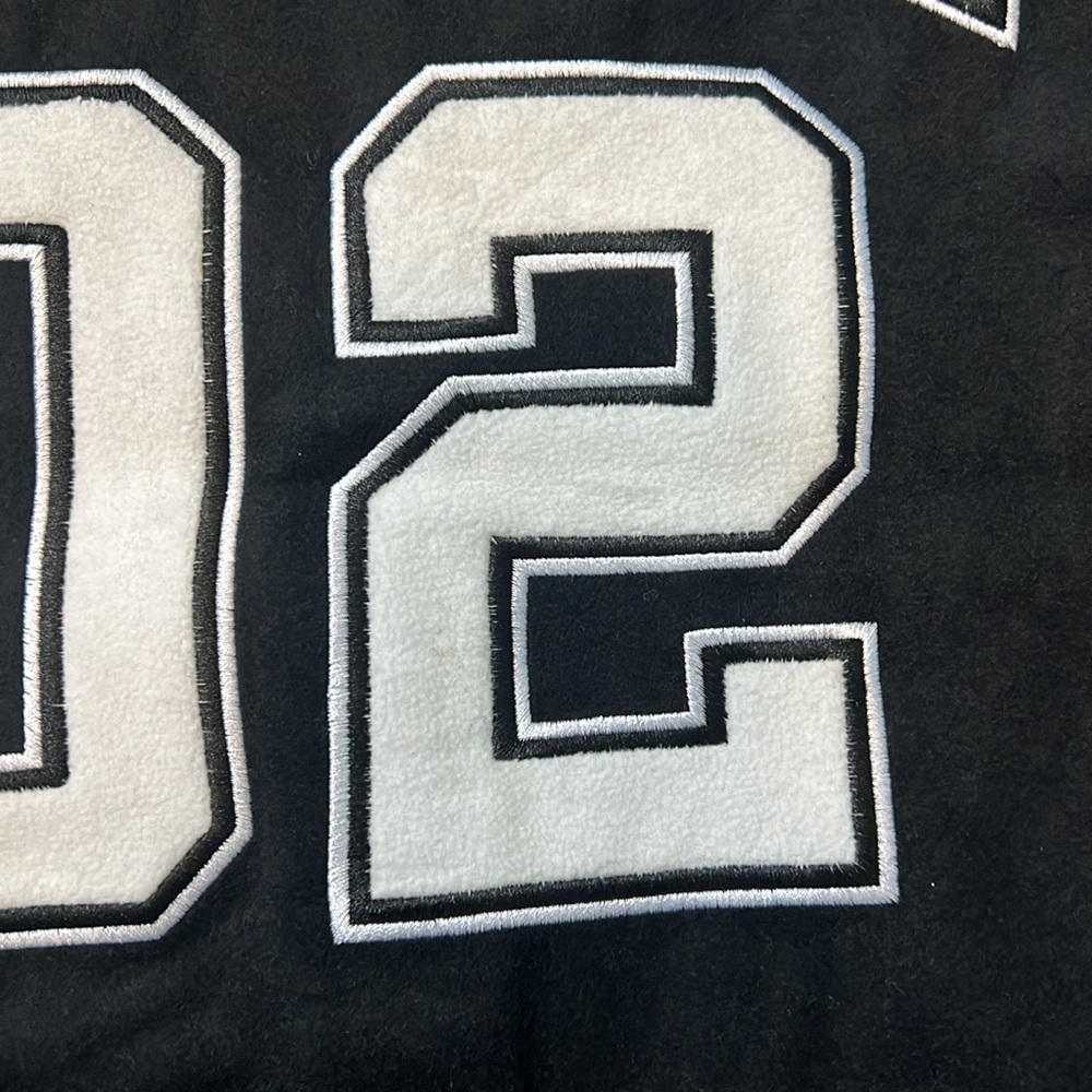 NWT True Religion True Varsity Jacket Black and Winter White Embroidered Detail - Picture 12 of 13